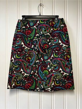 Talbots Paisley Print A-Line Skirt in Multicolor Size 10